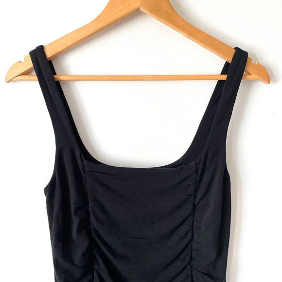 Aritzia Wilfred Ruched Lydia Mini Dress Black Size Medium - Picture 6 of 9